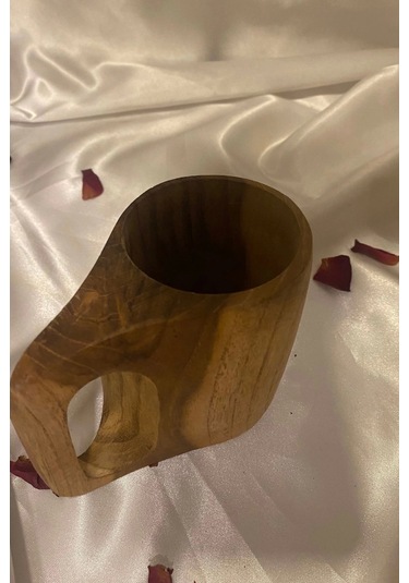 Kuksa Ahşap Rengi Tahta Bardak Kupa