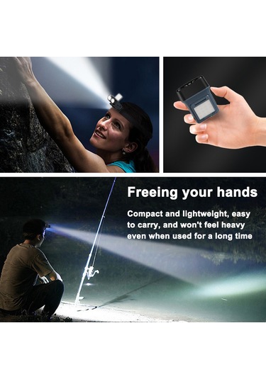 Youtek Kulaküstü Cob Led Feneri, Dış Mekan Işığı, 5 Işık Modu İle Sürekli Aydınlatma, Ipx4 Su Geçirmez, 1500mah Pil, Şapka Klipsi Ve Başlık Desteği