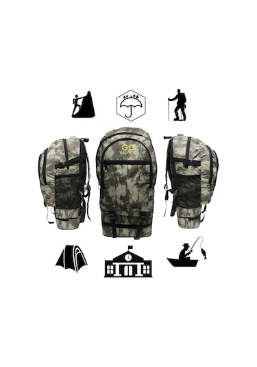 Baggor Siyah 90 L Outdoor Sırt Çantası Siyah