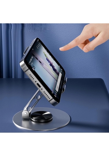 Dönebilir Ve Katlanabilir Masaüstü Metal Telefon Tutucu Çok Renkli