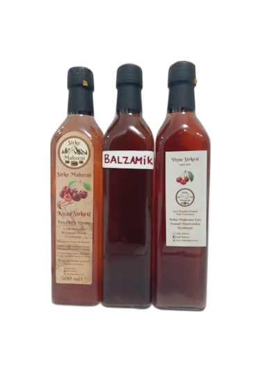 Sirke Mahzeni Balzamik + Kiraz + Vişne Sirkesi 3 x 500 ML