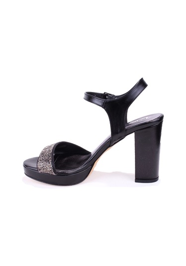 Dagoster Dza07-337140 Siyah Boncuklu Platform Topuklu Kadın Ayakkabı Siyah