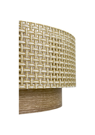 Hasır Krem Ahşap Desenli Avize Krem