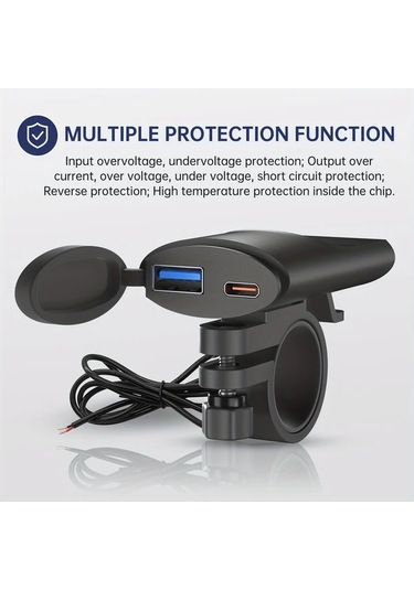 Honeybeeshop 12v Tip C Usb Hızlı Şarj Cihazı Pd Qc3 Evrensel Motosiklet Araba Telefon Şarj Aleti App Huawei Uyumlu