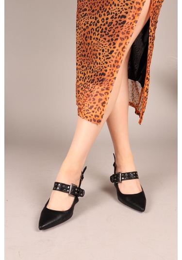 Dainty Troklu Topuklu Ayakkabı Siyah-7945 Siyah