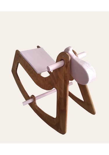 Pink Sallanan Oyuncak At, Sallanan Ahşap El Yapımı At