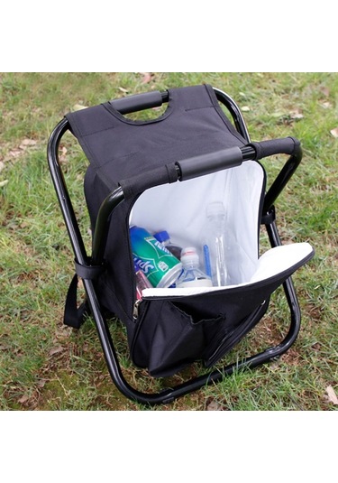 Açık Taşınabilir Katlanır Kamp Sandalye Işık Balıkçılık Beach Sandalye Paslanmaz Çelik Boru Katlanır Sandalye Ile Buz Tulumu Blue Mor