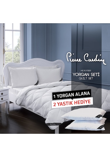 Pierre Cardin Microfiber Yorgan Seti Çift Kişilik Beyaz