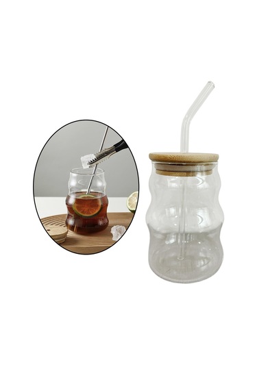 Suntek Milkshake Beer Için Cam Kavanoz Drinkware Temizle B B