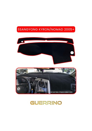 Ssangyong Kyron / Nomad 2005+ Uyumlu Torpido Koruma Halısı Kırmızı Kenar