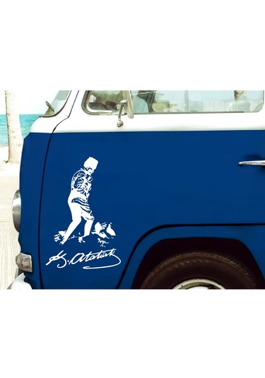 Mustafa Kemal Atatürk Kocatepe Silüet Sticker - Araba Oto Motosiklet Karavan Sticker 00617 20x13 Cm
