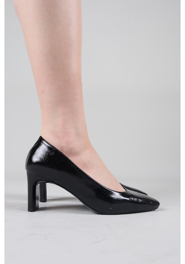Birikon Cerıl Alçak Topuklu Stiletto Siyah-8641 Siyah