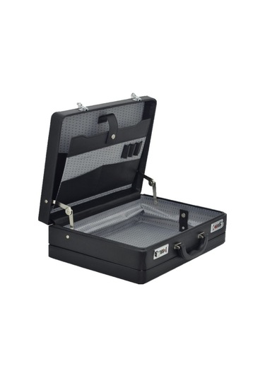 Bond Tipi Çanta Şifreli Körüklü Evrak Çantası Siyah 18 Litre Siyah