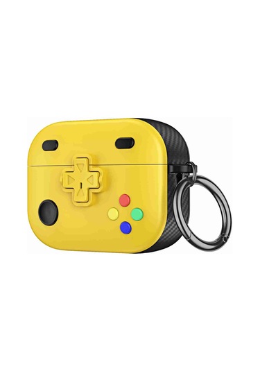 Airpods Uyumlu Pro Oyun Konsolu Şekli Kablosuz Kulaklık Koruyucu Kılıf Sarı