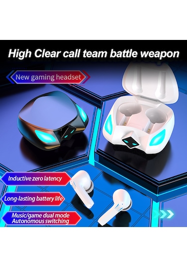 Jeemson Oyuncu T28 Tws Kablosuz Kulaklık - Profesyonel Oyun Çipi, Gecikmesiz, Su Geçirmez, Dokunmatik Kontrol, Beyaz