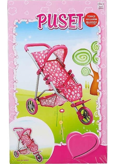 3 Tekerlekli Metal Puset Pembe