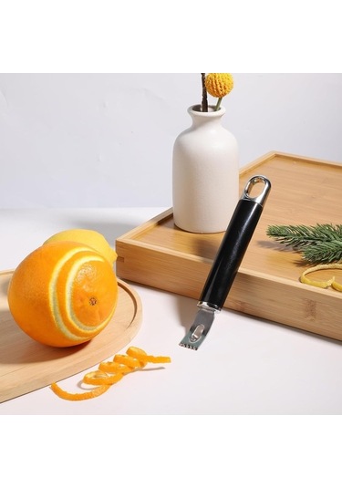 Ulzyvf Zester Üçgen Soyucu Soyucu Siyah Restoran Paslanmaz Oyma Narenciye Mutfak Meyve Meyve Limon Kanal Kanal İle Fonksiyonlu Ev Döngü Çok Çelik Bıçak Bıçağı, Barı Asılı Araçları Hg Siyah