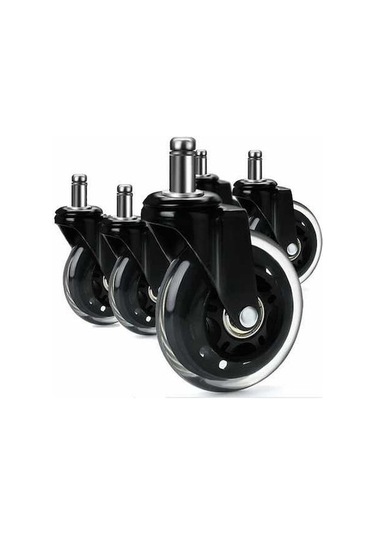 Flybuy 5'li Ofis Koltuğu Tekerlek Seti - 360 Dönme - Yedek Tekerlekler - 75mm, 10x22mm - Ofis/ev Kullanımı -