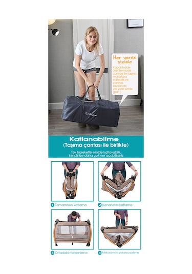 Baby Home 600 Nanny Bebek Oyun Parkı Yatak + Sünger Yatak