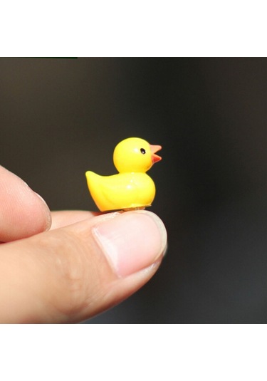 Sones Adet Mini Bebek Evi Aksesuarları Reçine Üç Boyutlu Küçük Sarı Ördek Bitki Dekorasyonu