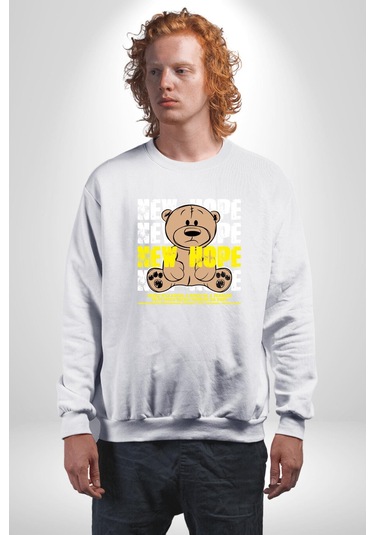 Yeni Umut Unisex Beyaz Sweatshirt Beyaz