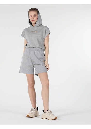 Colin's Regular Fit Kapüşonlu Gri Kadın Sweatshirt CL1058176_Q1.V2_MGA