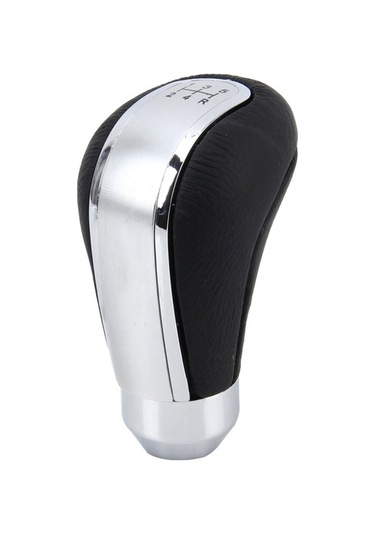 Wondernest Evrensel Araba Deri Metal Vites Topuzu - Otomatik Şanzıman Vites Kolu Gümüş Modifiye Gümüş