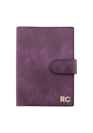A5 Defter Ve Ajanda Kılıfı - %100 Rainbow Deri - Ko10001 - Mor Mor