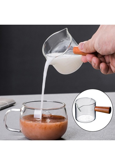 Suntek Barista Süt Barı Için Ahşap Saplı Şeffaf Çift A