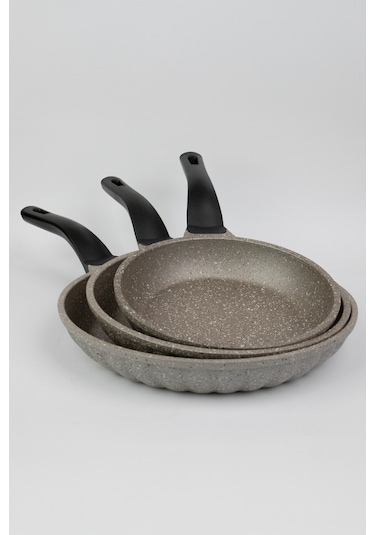 Masterchef Aluminyum Döküm 3'lü Dilimli Tava Gri