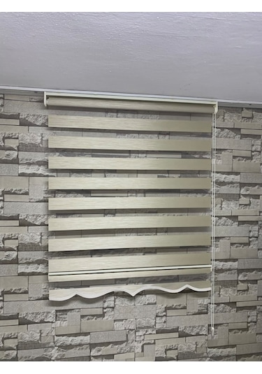 Bambu Krem Renk Zebra Perde (Etekli)