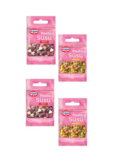 Dr. Oetker Dekor Süsü Kalp + Konfeti 4 x 10 G