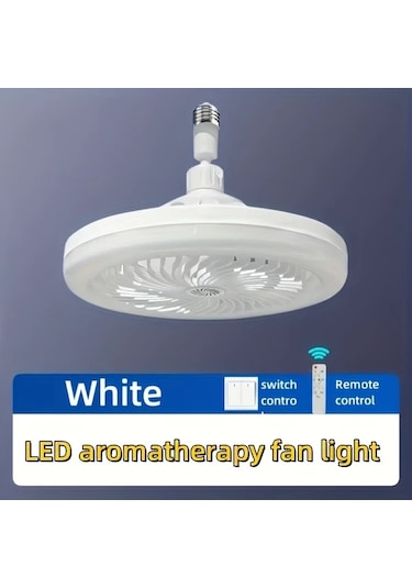 Xuweiwei Beyaz Led Akıllı Fan Işığı 3 Hız 17 Mod Karartma Uzaktan Kumanda E27 Düşük Profil Tavan Fanı