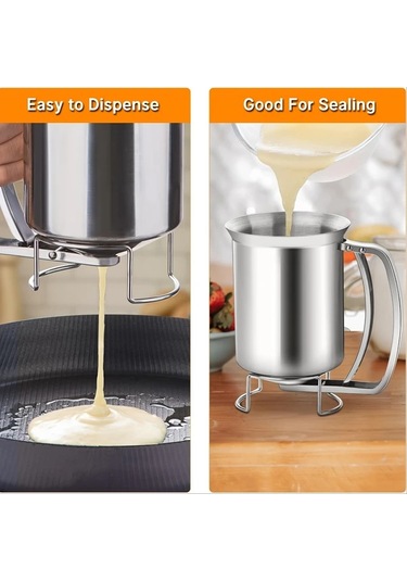 Honeybeeshop 1 Parça Paslanmaz Çelik Hamur Dispanseri Manuel Akış Kontrolü Temizlemesi Kolak Mutfak Yardımcısı