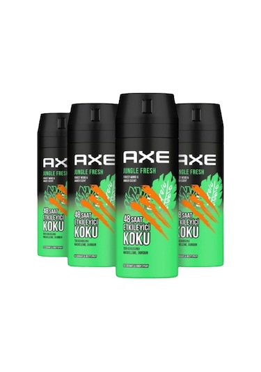 Axe Jungle Fresh Erkek Sprey Deodorant 4 x 150 ML