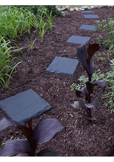 Dekoratif Basamak Taşları - Dış Mekan Yolu Pvc 8 Adet Antrasit Re