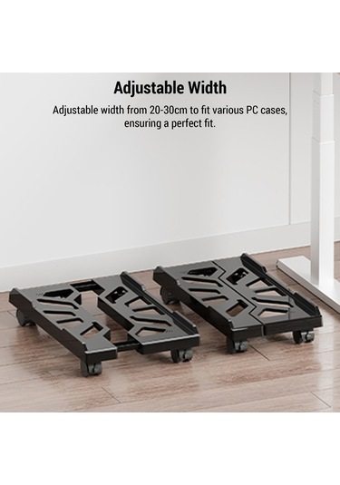 Skycity Mobil Bilgisayar Kasası Ayaklığı - Genişlik Ve Yükseklik Ayarlanabilir, Sıcak İletimi Engeller, Tekerlekli Ve Frenli, Ev Ofis Kullanıma Uygun Siyah