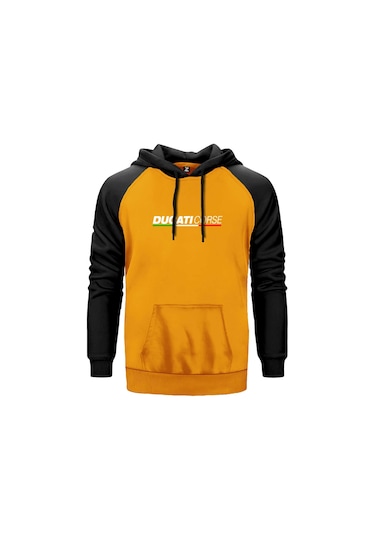 Ducati Corse Text Sarı Renk Reglan Kol Sweatshirt Sarı