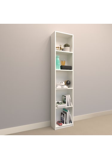 Rafkestir Asya Suntalam Kitaplık ( 40 X 180 Cm ) Beyaz ( Mat )