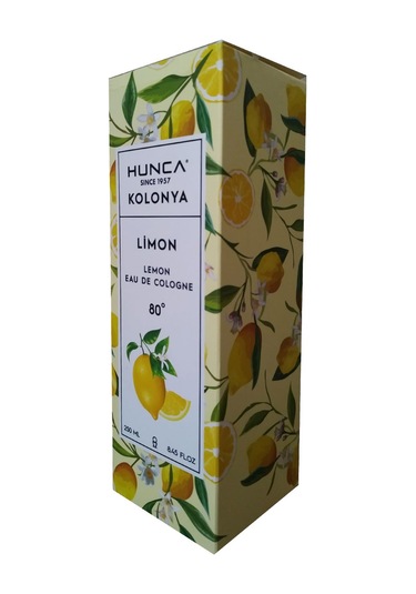 Hunca 80 Derece Limon EDC Kolonya Cam Şişe 250 ML
