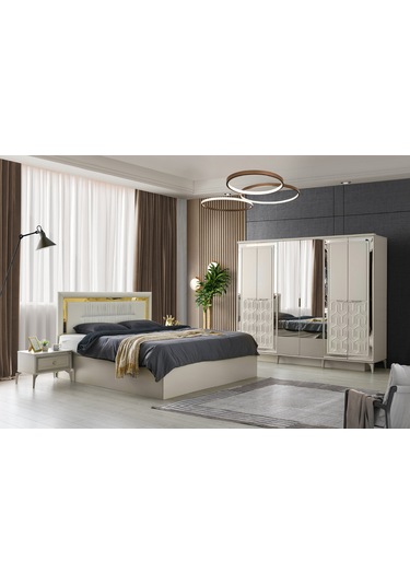 Dresden 6 Kapaklı Gardırop %100 Mdf Kumbeji 230x58x210cm Kumbeji