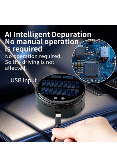 Solar/usb Araç Hava Temizleme Cihazı Otomatik Temizleme Koku 1 Adet