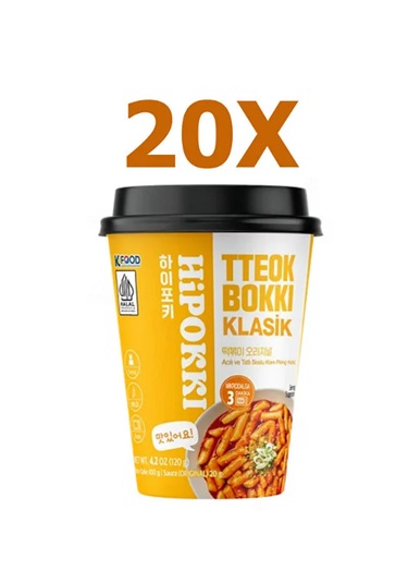 Hipokki Acı Ve Tatlı Soslu Kore Tteokbokki Pirinç Keki 120gr 20'li Set