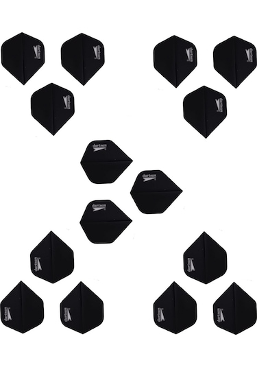 5 Set (15 Adet) Dartsan Dart Flight-flayt. 100 Micron Pet Siyah