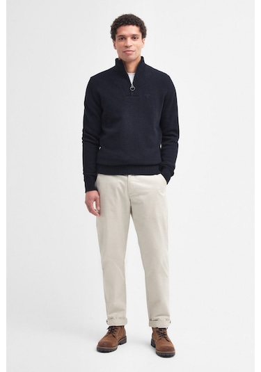 Barbour Essential Lambswool Half Zip Kazak Ny71 Navy Lacivert