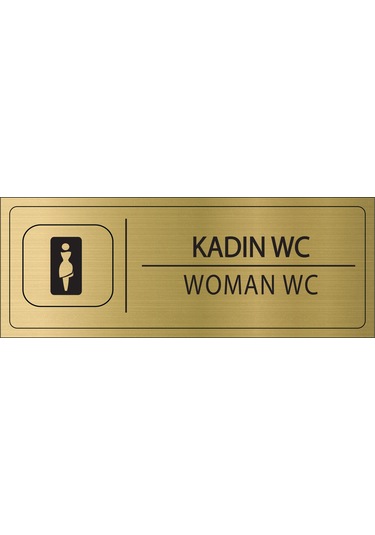 Mayeka Kadın Wc İsimlik Altın Metal Kapı İsimliği Levhası Yönlendirme Tabelası