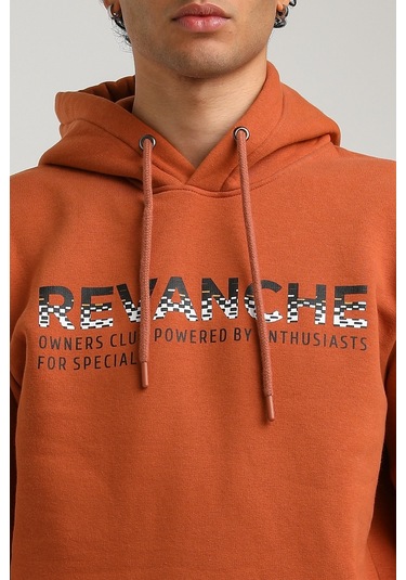 Kapüşonlu Kiremit Slim Fit Hoodie 23fwm64062-kıremıt Kiremit