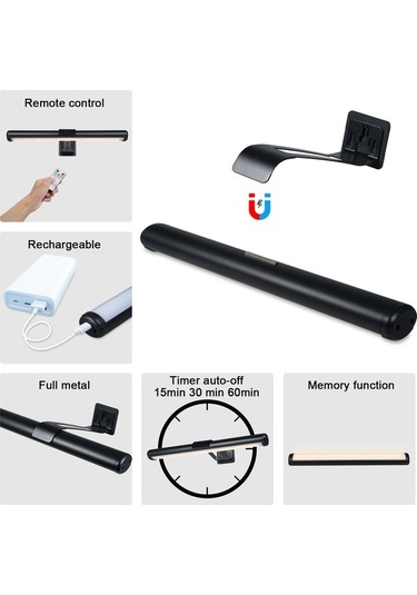 Besthome1 Duvara Sıkışabilir Mıknatıslı Led Işık, Dokunmatik Uzaktan Kumandalı 3 Renk 2600k-6000k Ayarlı Sürekli Parlaklık 4500 Beyaz