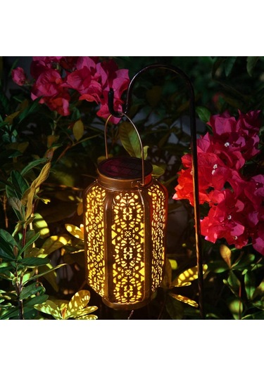 Konesam Güneş Enerjili Demir Projeksiyon Lambası - Altıgen Tipi Dış Mekan Aydınlatması