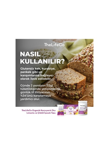 Thelifeco Organik Karnıyarık Otu Limonlu ve Çilekli İçecek Tozu 7 x 6 G